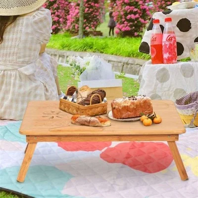 Bamboo Laptop Table With Drawer